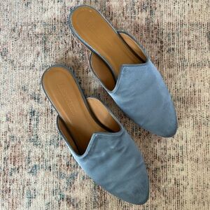 Le Monde Beryl Light Blue Women's Slip-On Satin Mules